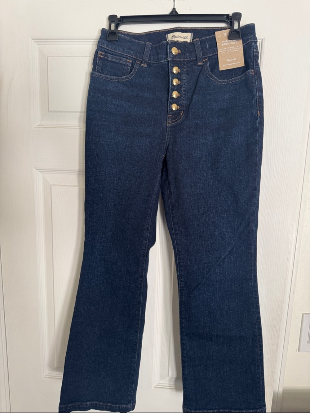 Madewell Mid-rise kick out Dark Blue High-Rise Button-Fly Flare Jeans NWT